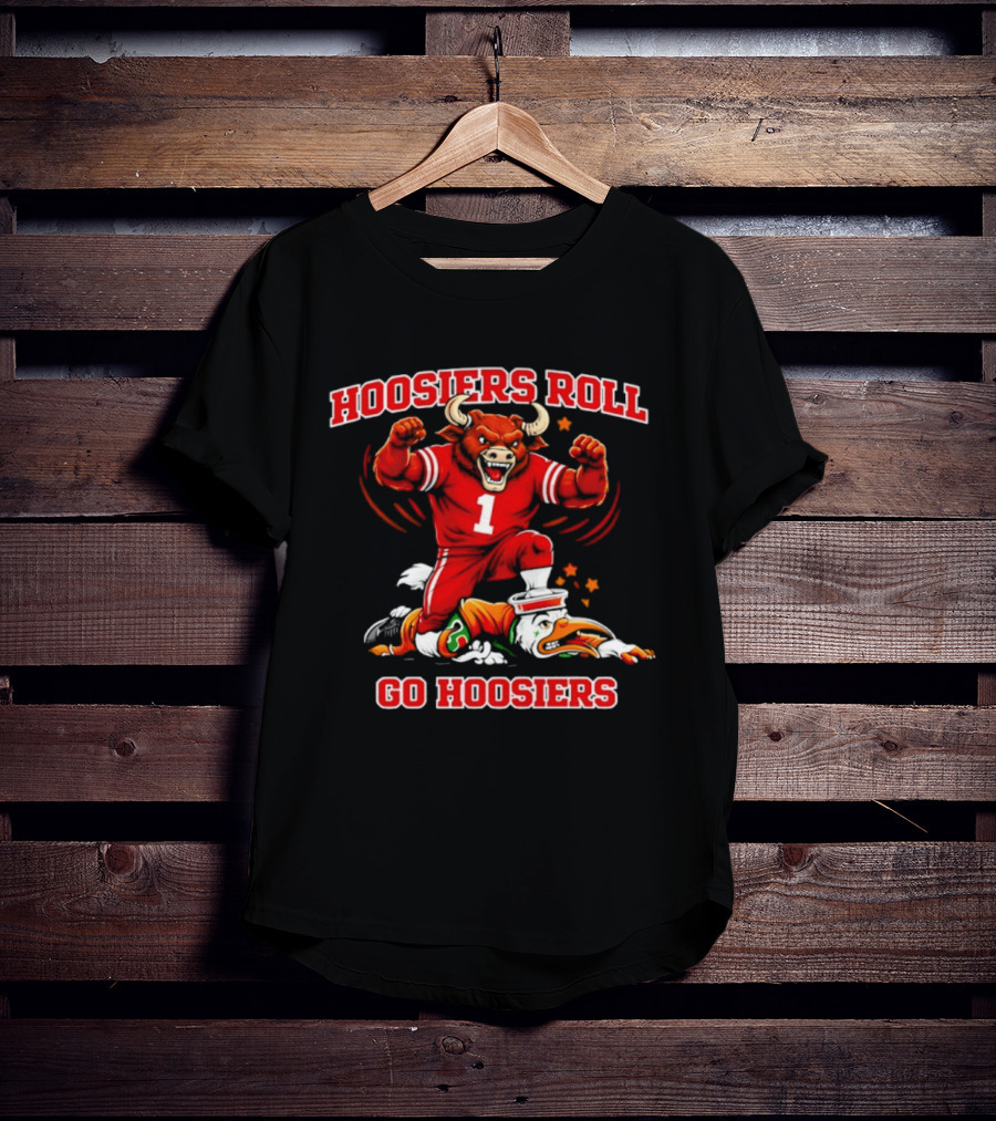 Hoosiers Roll Go Hoosiers Victory Over Miami Hurricanes T-Shirt