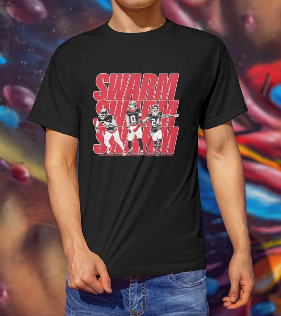 Houston Texans Swarm Swarm Swarm Derek Stingley Jr Football T-Shirt