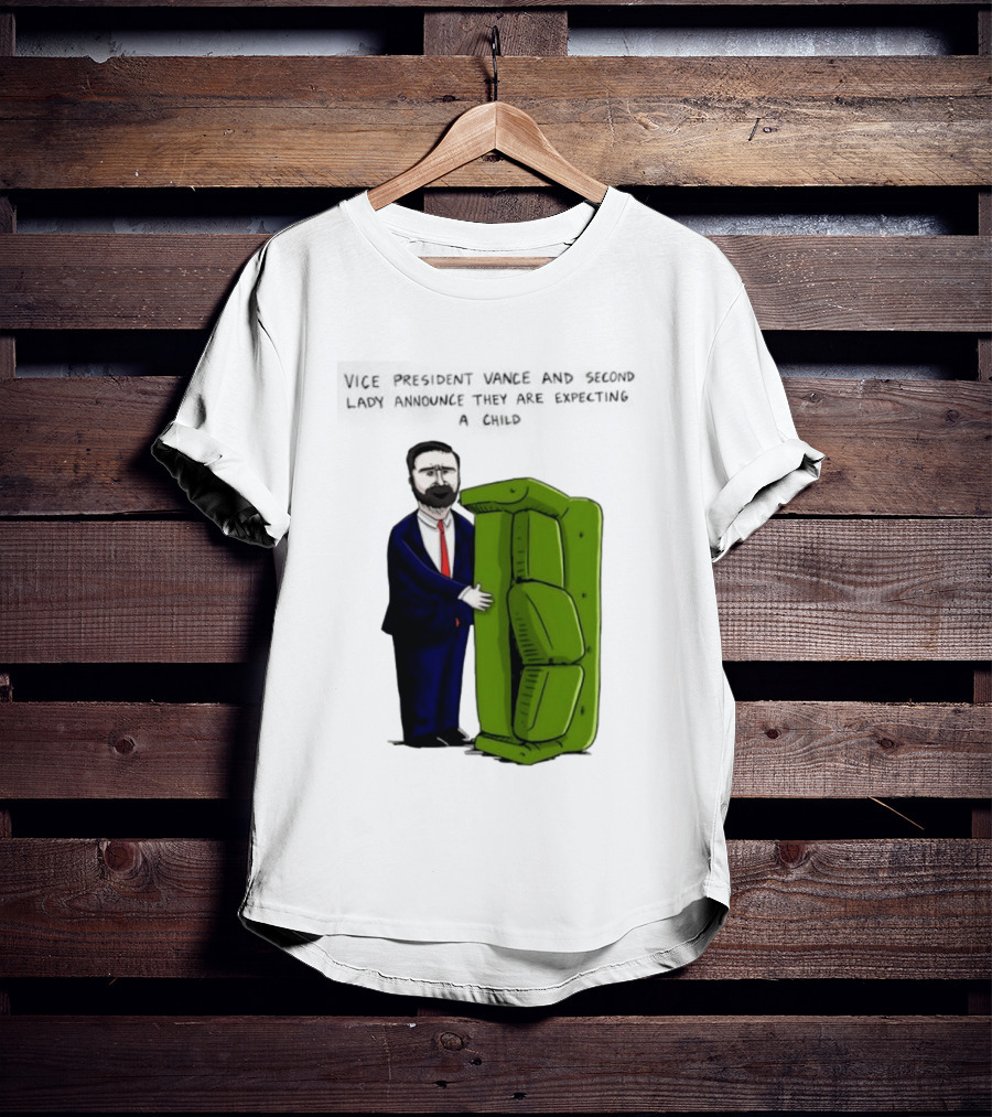 Vice President Vance And Second Lady Expecting Child Iconic Couch Scene T-Shirt