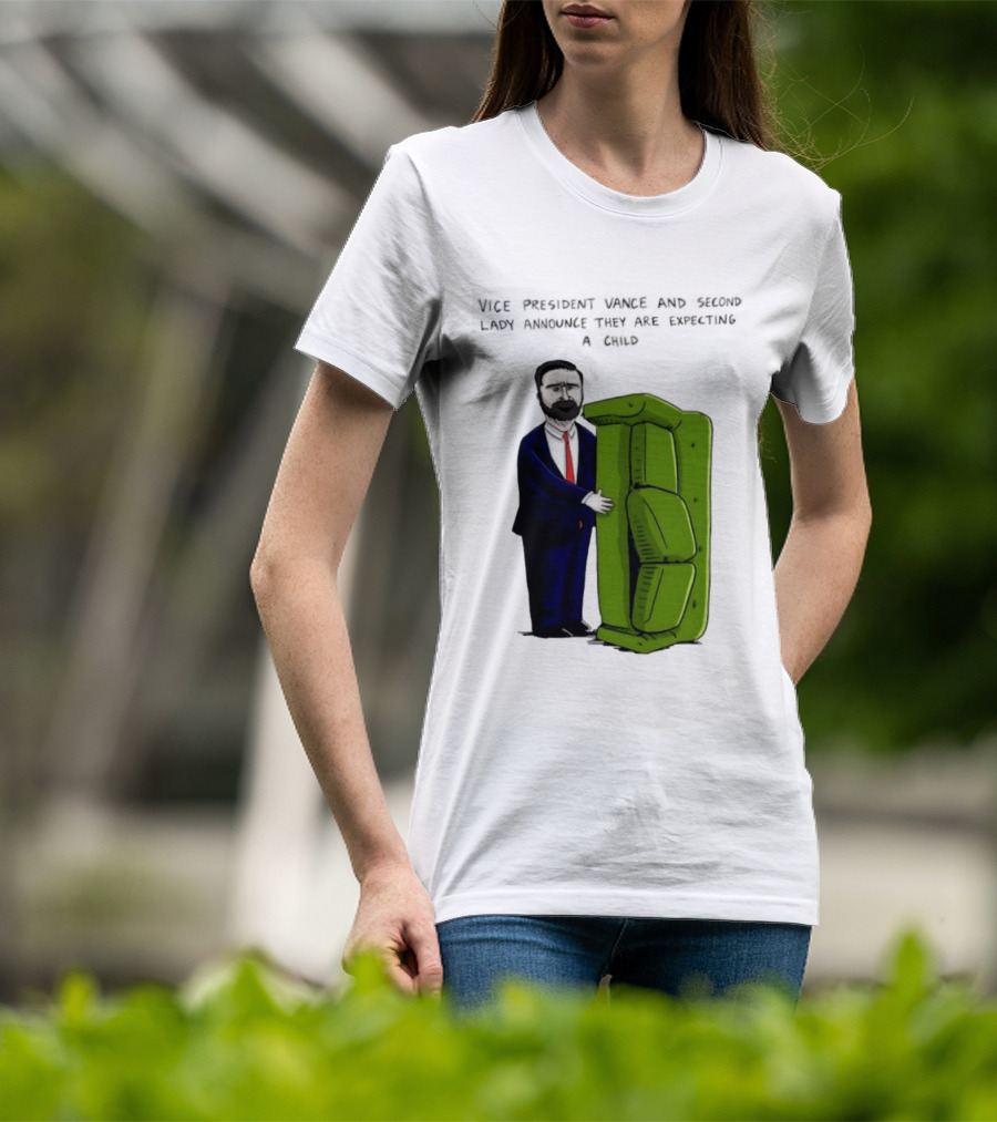 Vice President Vance And Second Lady Expecting Child Iconic Couch Scene T-Shirt