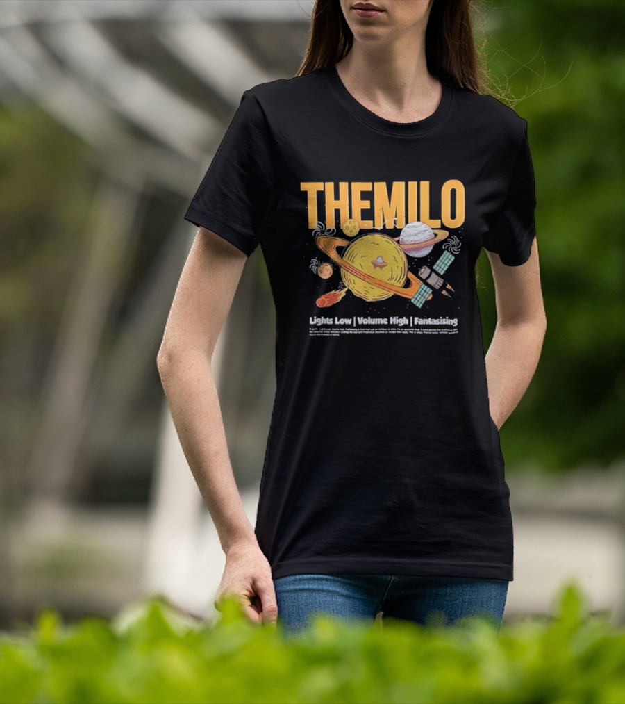 The Milo Space Planets Lights Low Volume High Fantasizing T-Shirt