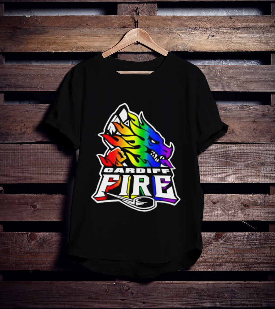 Cardiff Fire Pride Rainbow Hockey T-Shirt