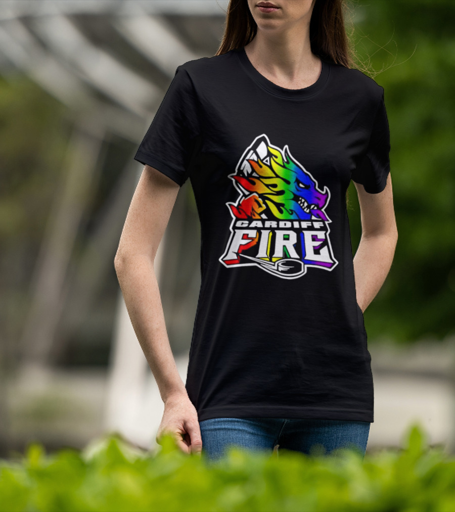 Cardiff Fire Pride Rainbow Hockey T-Shirt
