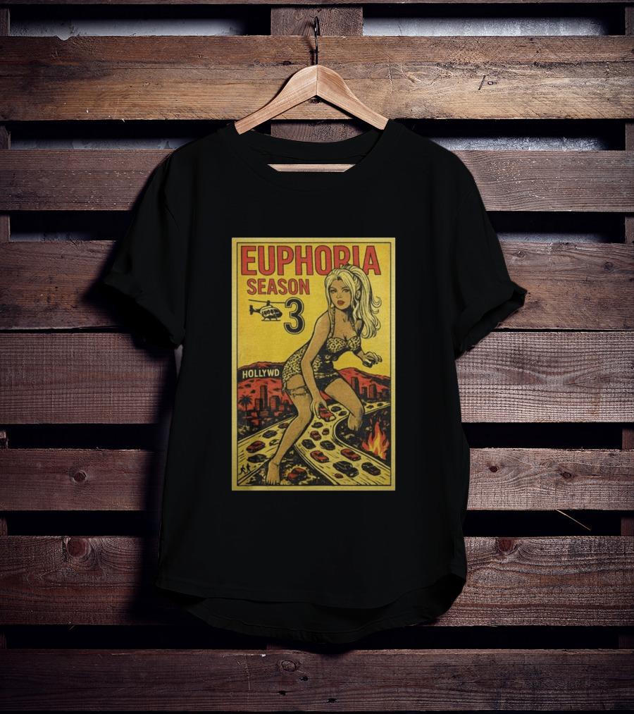Euphoria Season 3 Hollywood Giant Woman Retro Comic T-Shirt
