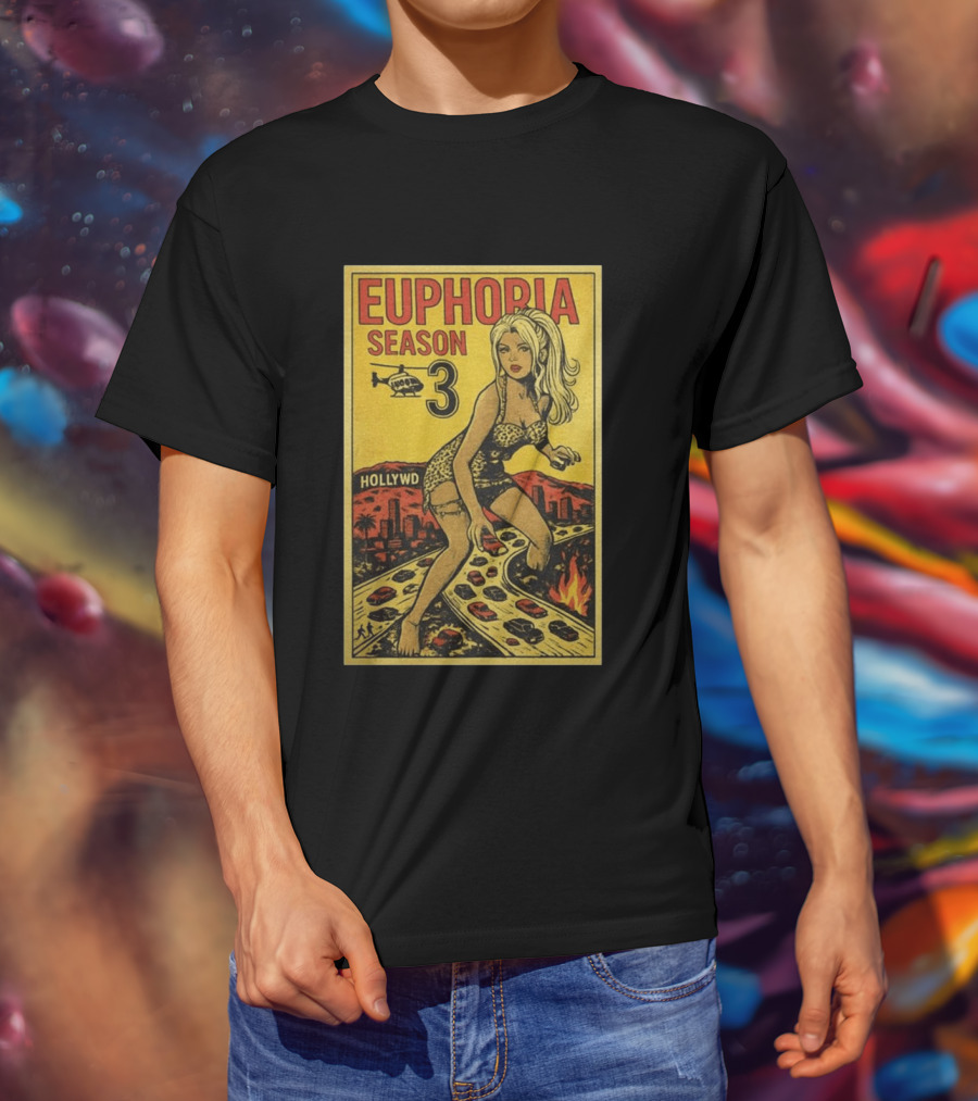 Euphoria Season 3 Hollywood Giant Woman Retro Comic T-Shirt
