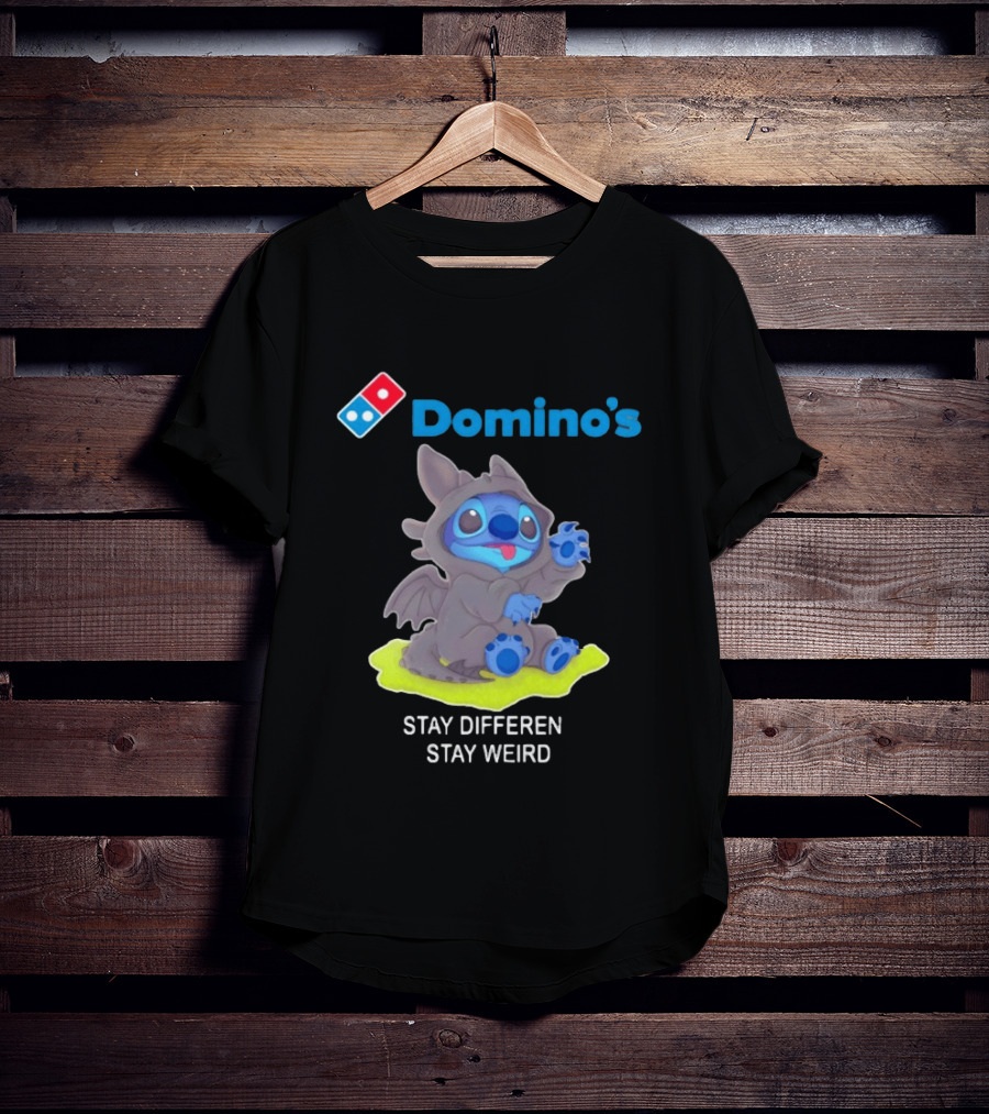 Domino's Pizza Collab Toothless Stitch Stay Different Stay Weird T-Shirt