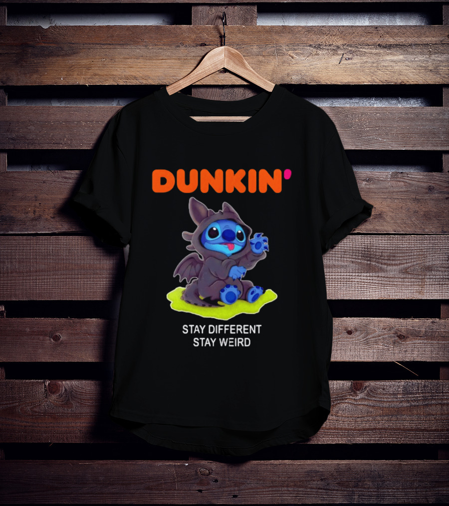 Dunkin' Toothless Stitch Stay Different Stay Weird T-Shirt
