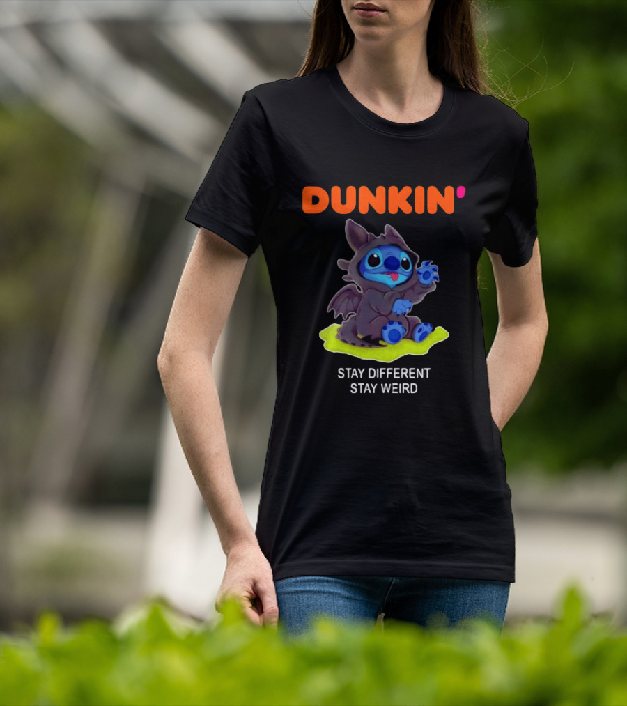 Dunkin' Toothless Stitch Stay Different Stay Weird T-Shirt