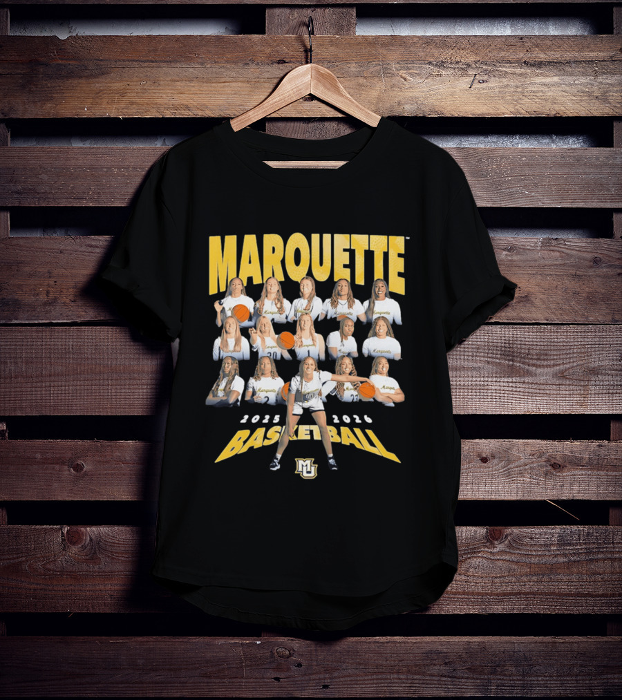 Marquette 2025 2026 Women's Basketball Team Collage T-Shirt