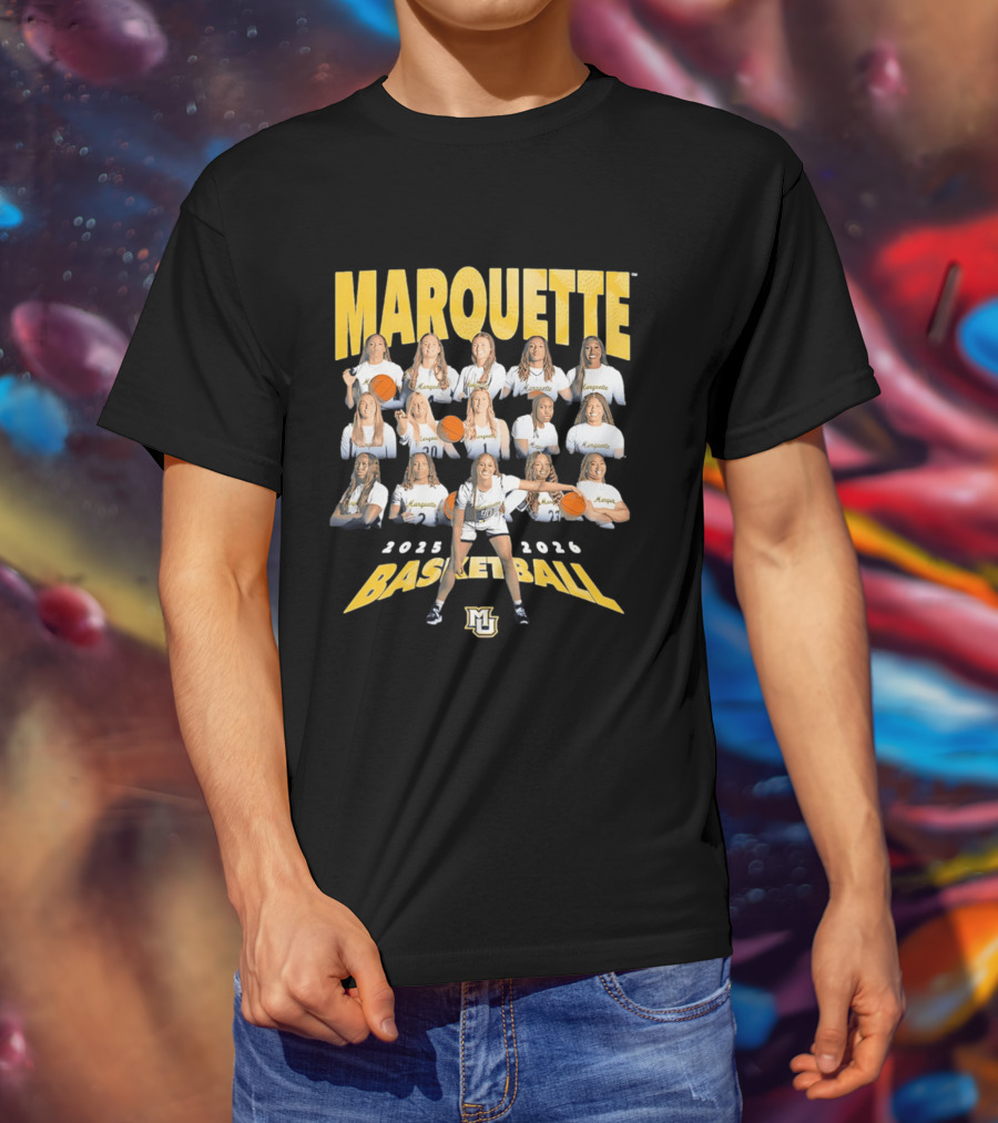 Marquette 2025 2026 Women's Basketball Team Collage T-Shirt