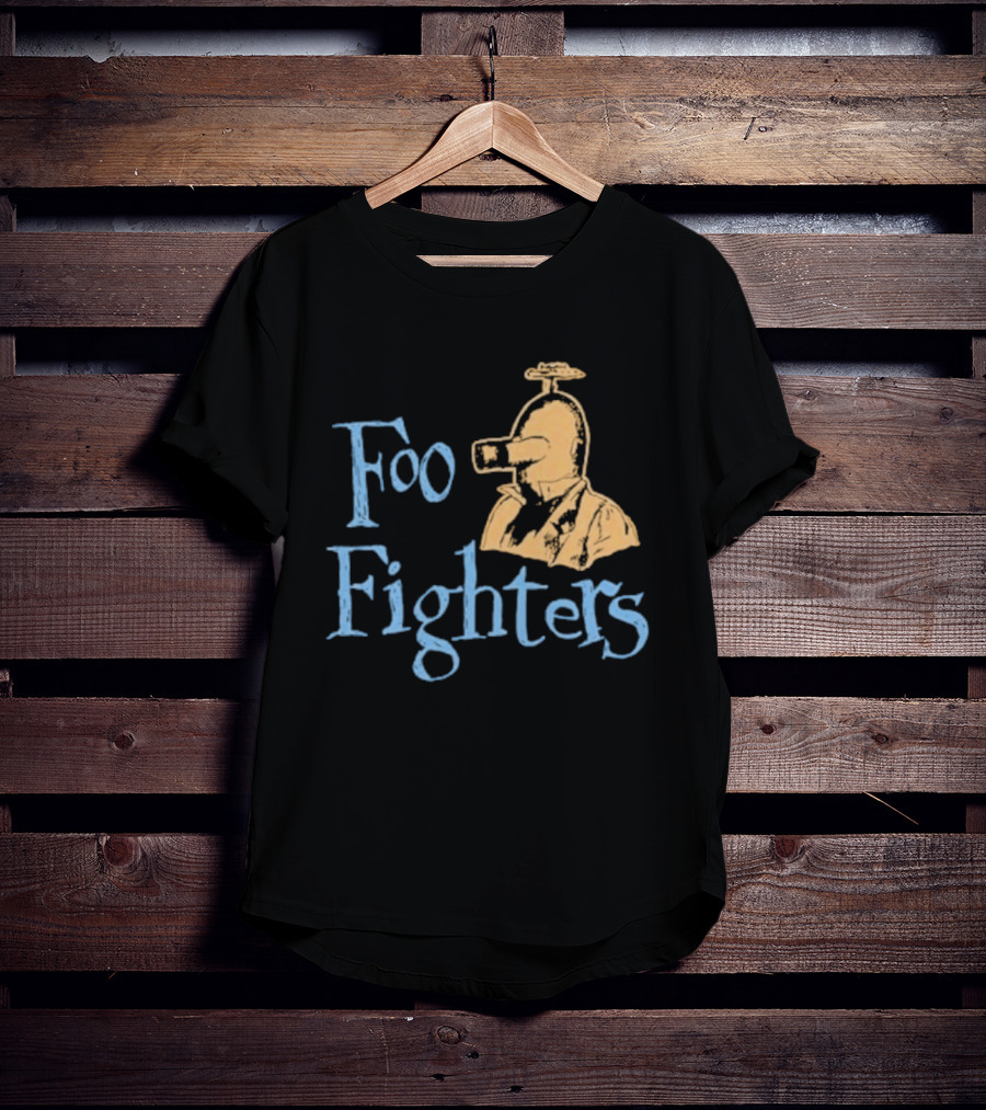 Foo Fighters Retro Pilot Helmet Sketch T-Shirt