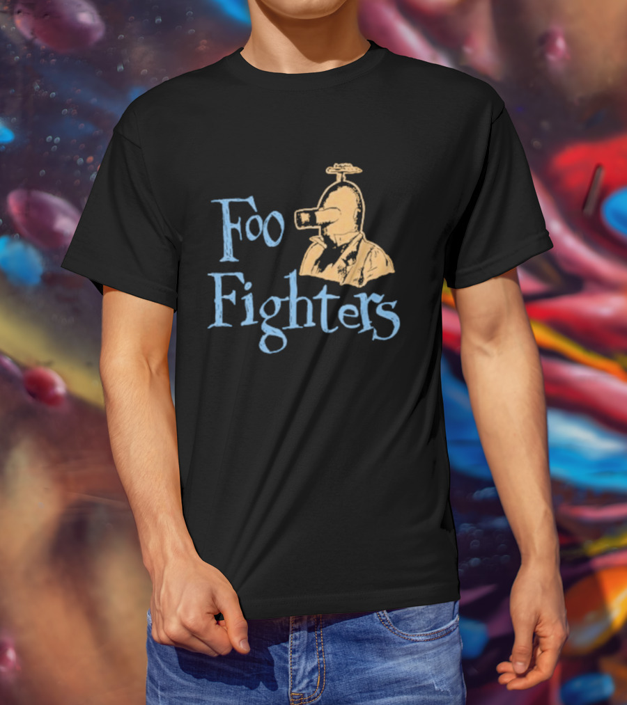 Foo Fighters Retro Pilot Helmet Sketch T-Shirt