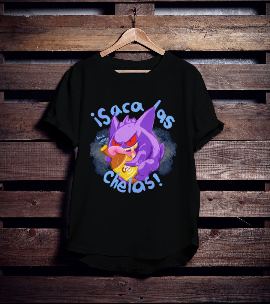 Gengar Pokémon Isaca Las Chelas Beer Mac Calors T-Shirt