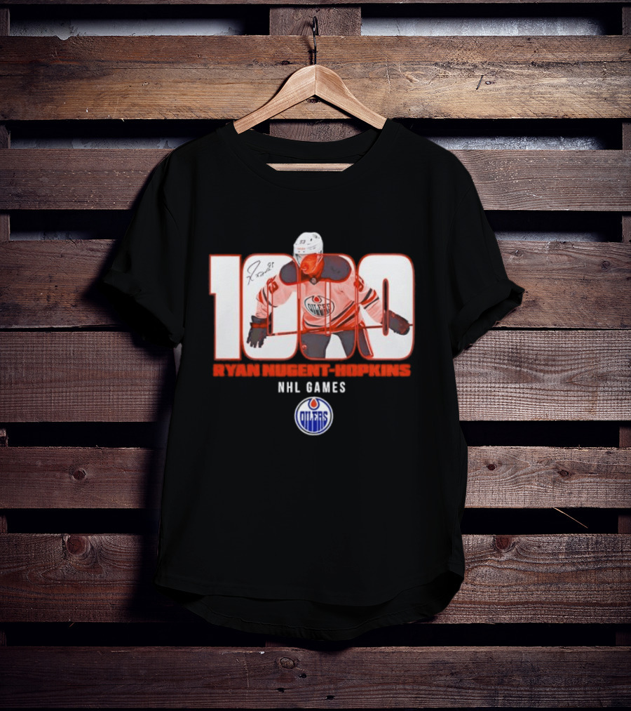 Ryan Nugent Hopkins 1000 NHL Games Edmonton Oilers T-Shirt