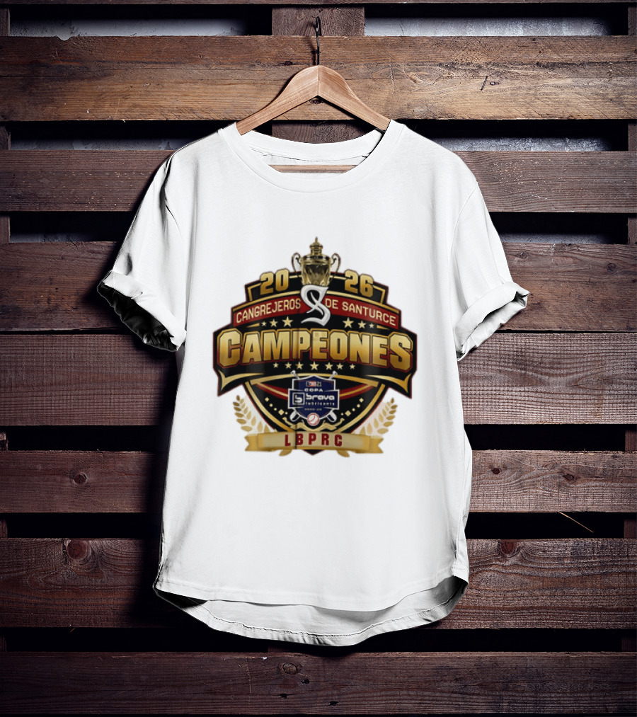 Cangrejeros De Santurce 2026 Campeones Celebrate LBPRC Trophy Baseball T-Shirt