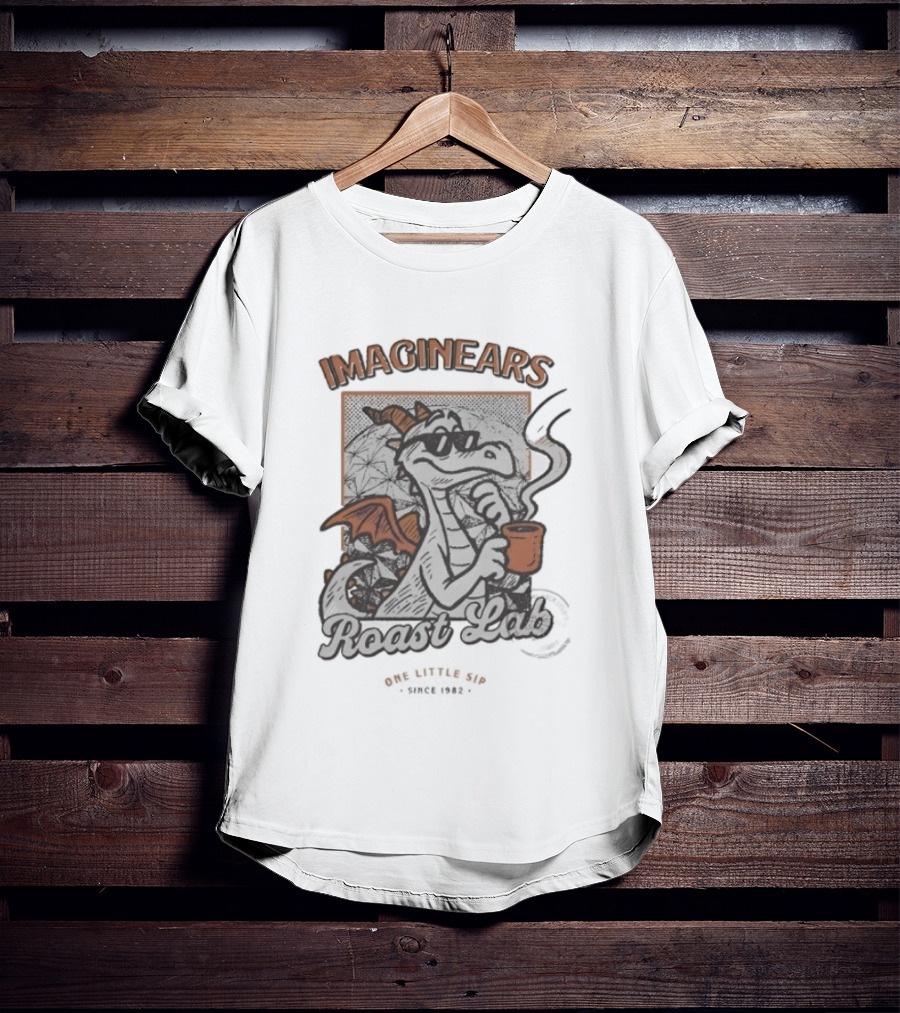 Imaginears Roast Lab One Little Sip Since 1982 Dragon Wings And Coffee Cup T-Shirt