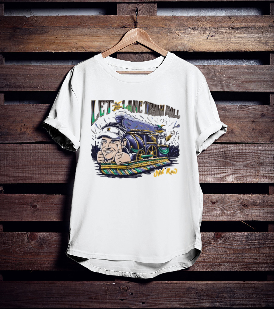 Let The Lane Train Roll Old Row Train Caricature Engineer T-Shirt