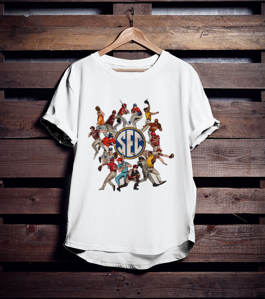 SEC Schools Baseball Players Ole Miss Around The SEC T-Shirt