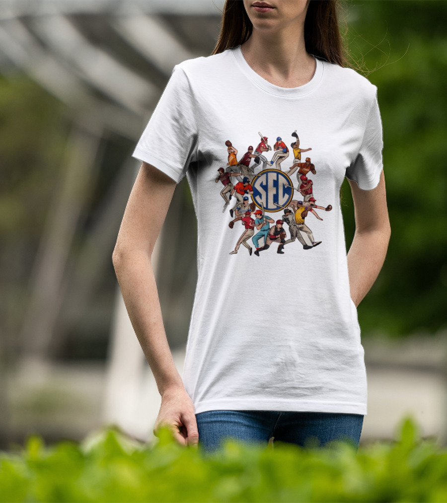 SEC Schools Baseball Players Ole Miss Around The SEC T-Shirt