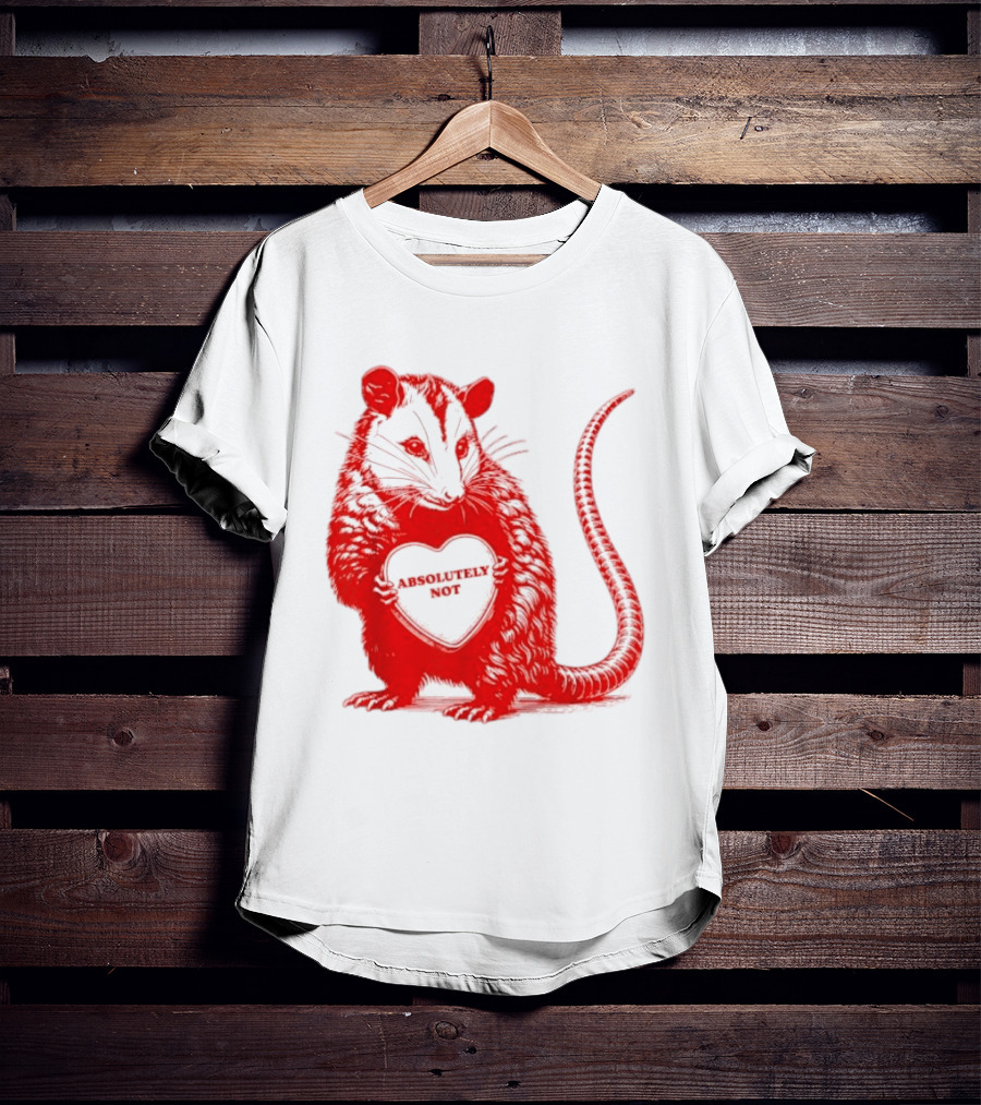Absolutely Not Valentine Opossum Heart T-Shirt