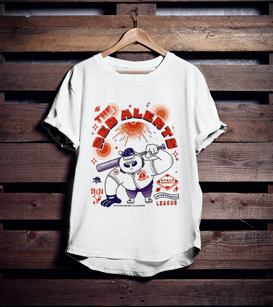 Space Cowbear League Red Alerts Team Fan T-Shirt