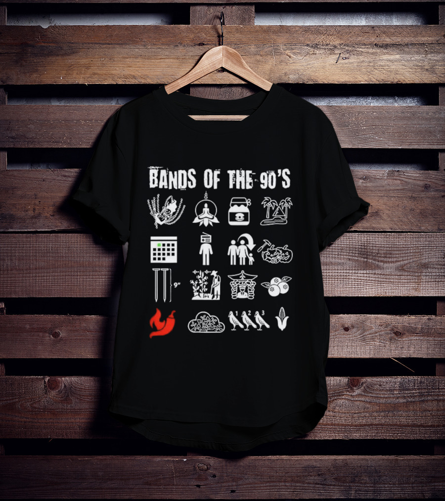 Bands Of The 90's Symbolic Icons Tribute Collection 2026 T-Shirt