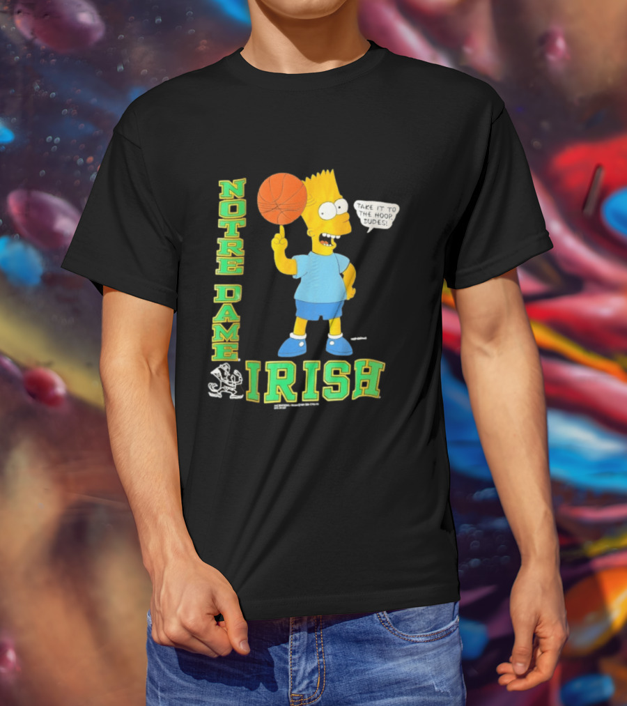 Notre Dame Irish Bart Simpson Basketball Take It To The Hoop Dudes T-Shirt