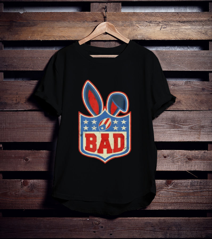 BAD Bunny Football Old School NFL Shield T-Shirt