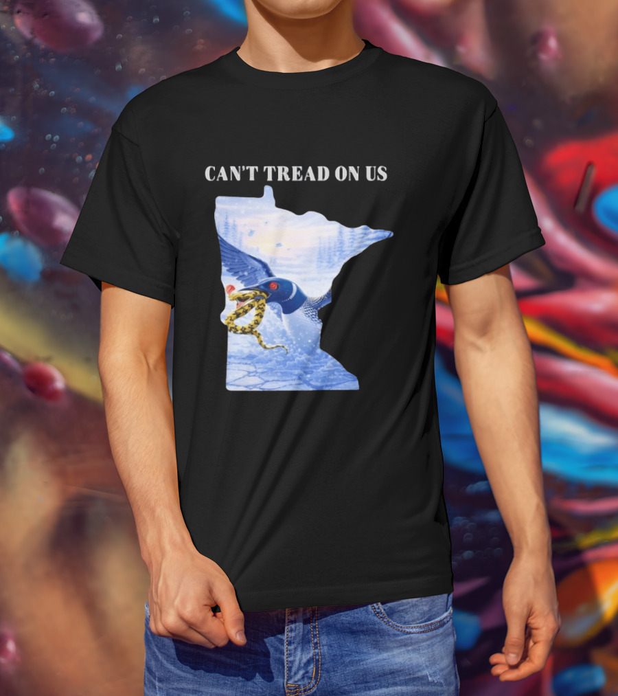 Can't Tread On Us Loon Snake Minnesota Ice Support T-Shirt