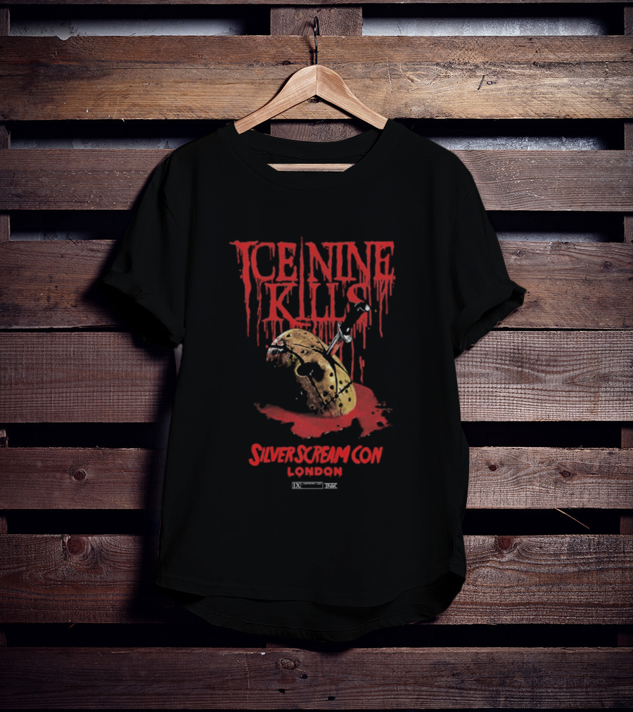 Ice Nine Kills Silver Scream Con London Blood Splatter Horror T-Shirt