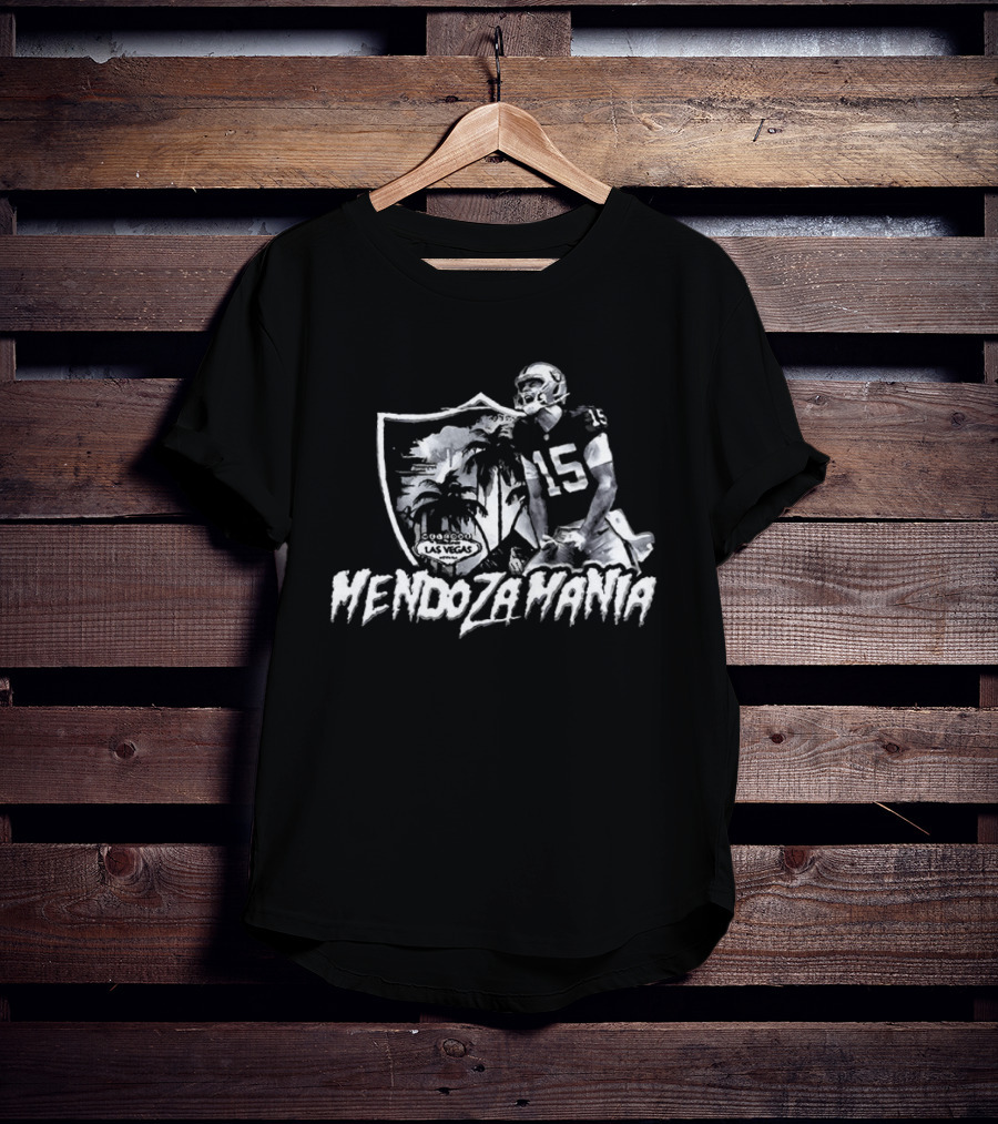 Raider Shield Mendoza Mania 15 Welcome To Fabulous Las Vegas T-Shirt