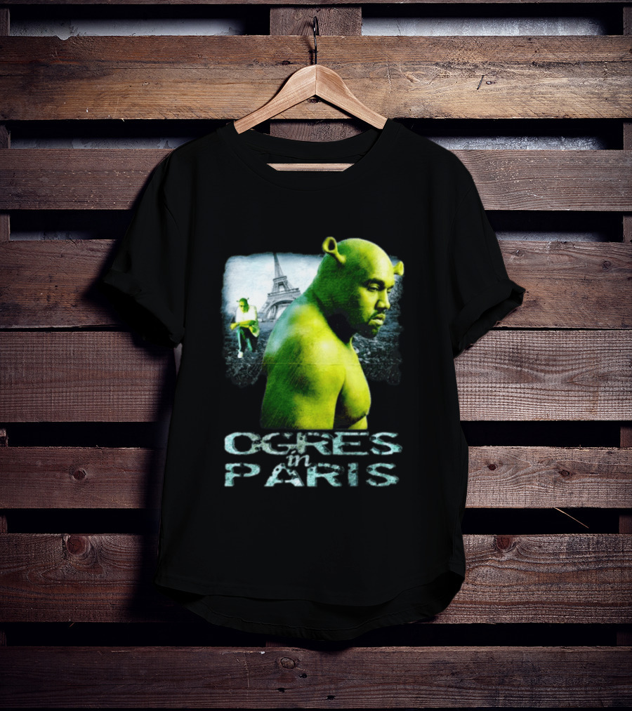 Shrek Kanye West Ogres In Paris Eiffel Tower Mashup T-Shirt