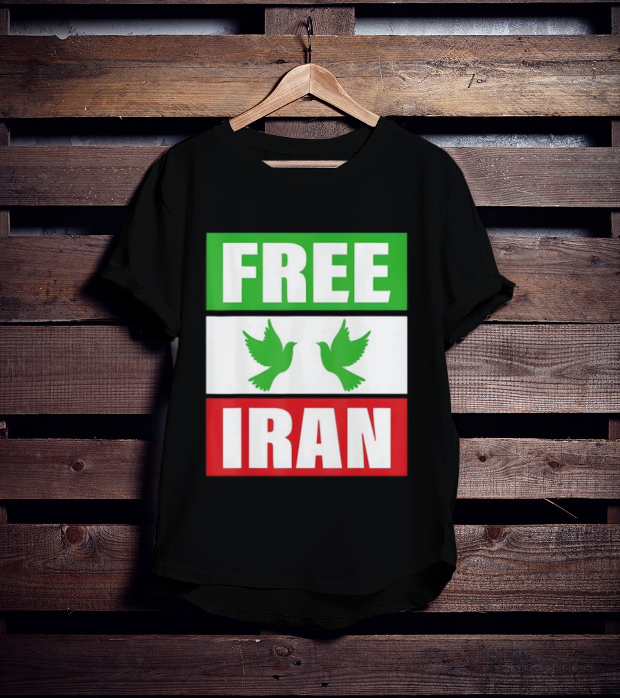 Free Iran Green White Red Peace Doves Freedom T-Shirt