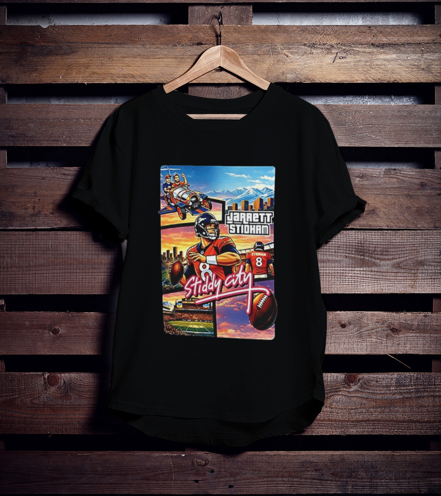 Stiddy City GTA Vice City Jarrett Stidham Football Denver Broncos T-Shirt