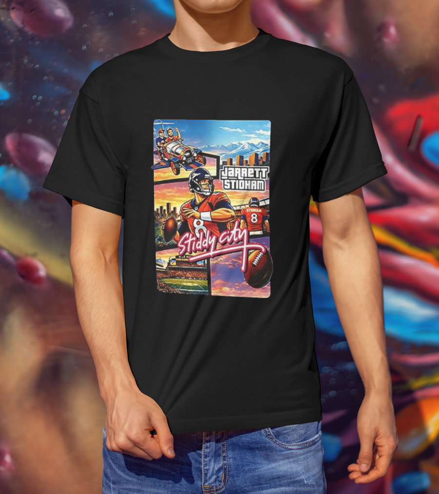 Stiddy City GTA Vice City Jarrett Stidham Football Denver Broncos T-Shirt