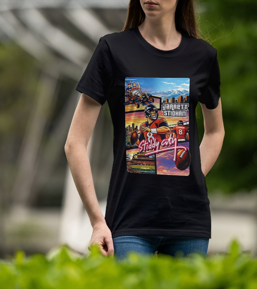 Stiddy City GTA Vice City Jarrett Stidham Football Denver Broncos T-Shirt