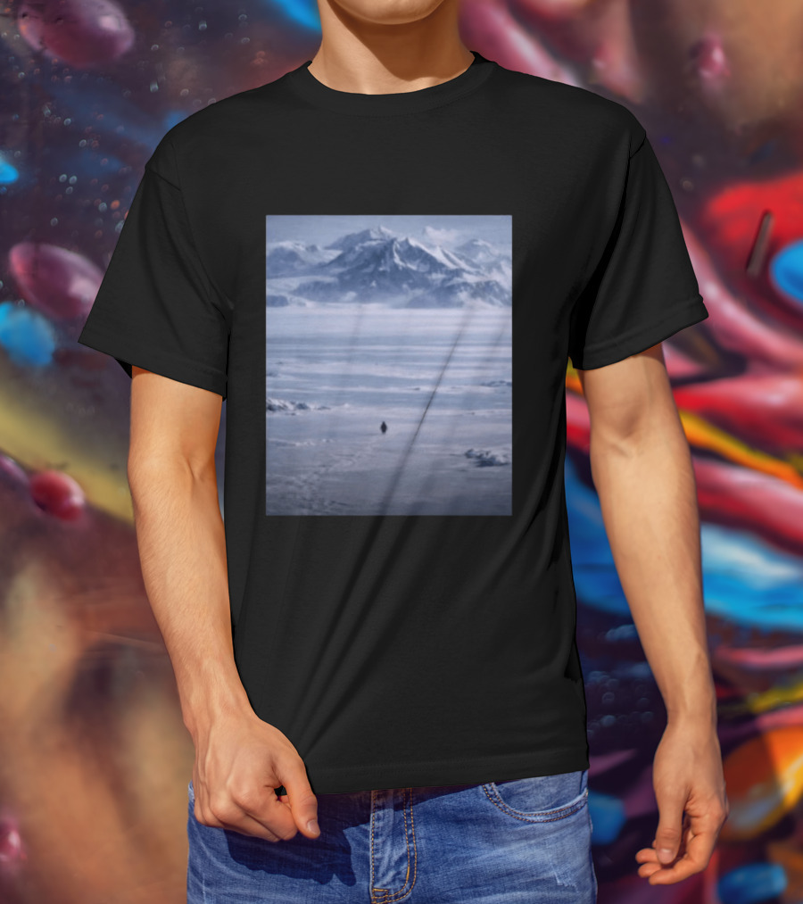 The Nihilist Penguin In Snowy Mountain Landscape T-Shirt