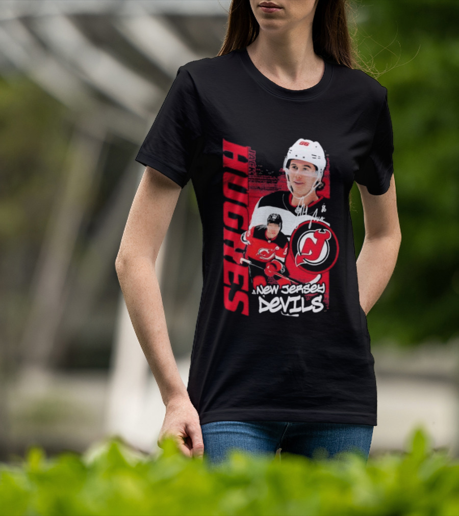 New Jersey Devils Jack Hughes Playmaker Hockey Legend T-Shirt