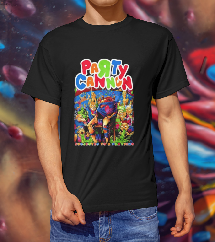 Party Cannon Subjected To A Partying Colorful Cartoon Chaos T-Shirt