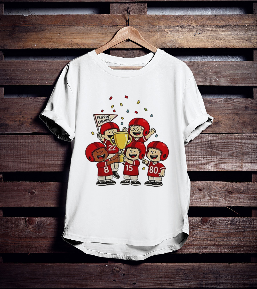 Peanuts Flippin' Champs Football Team Celebration With Trophy T-Shirt
