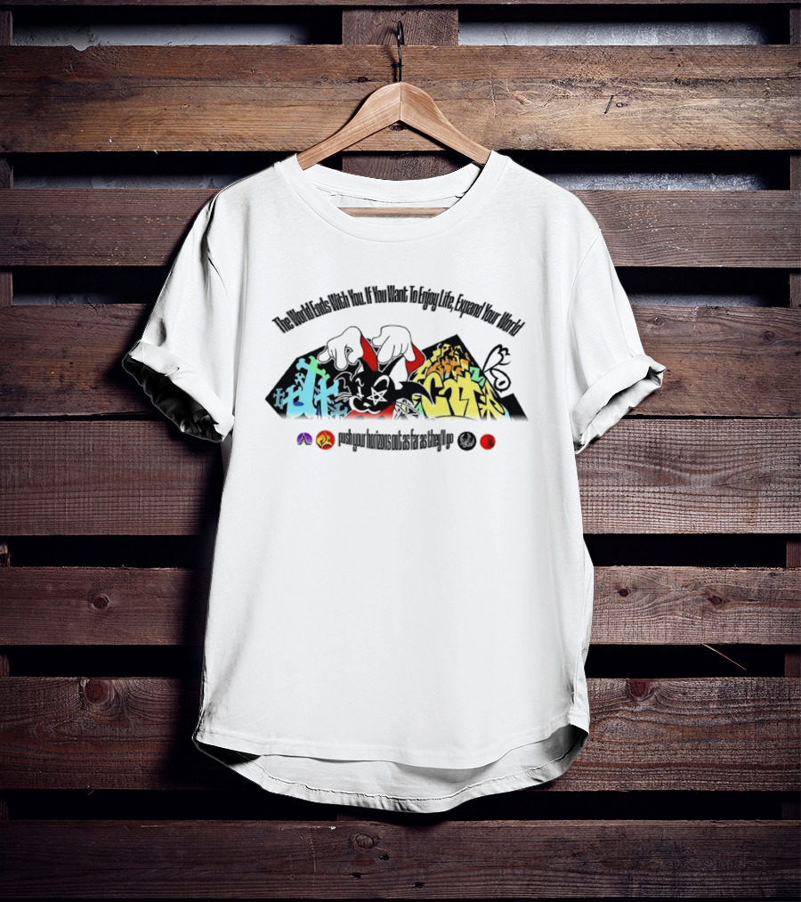 The World Ends With You Enjoy Life Expand Your World Colorful Graffiti T-Shirt