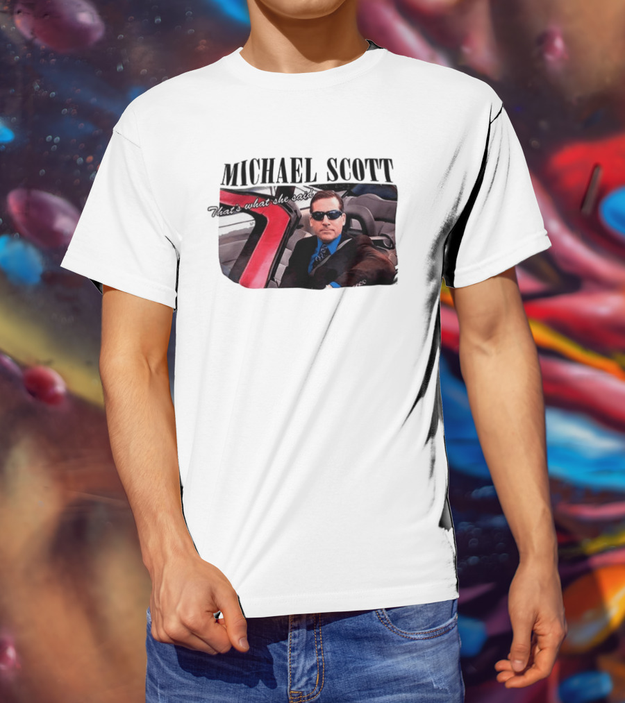 Michael Scott That's What She Said Sunglasses Car Scene T-Shirt