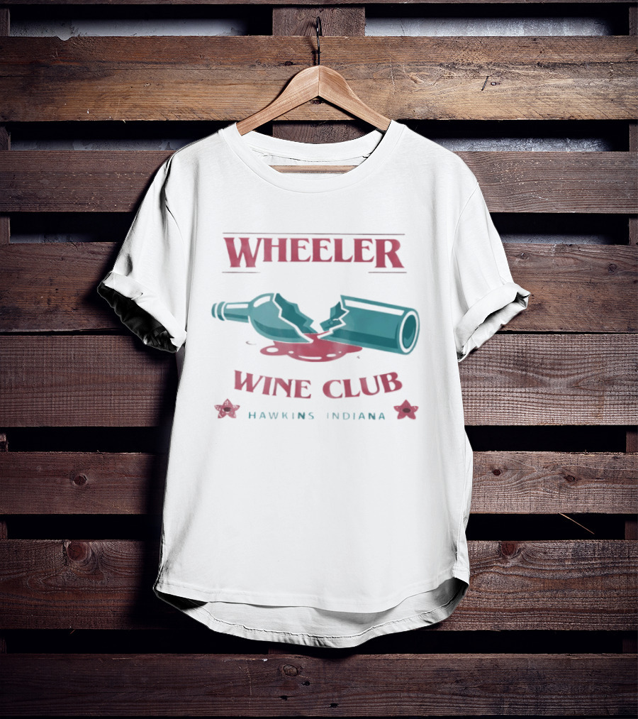 Wheeler Wine Club Hawkins Indiana Broken Bottle T-Shirt