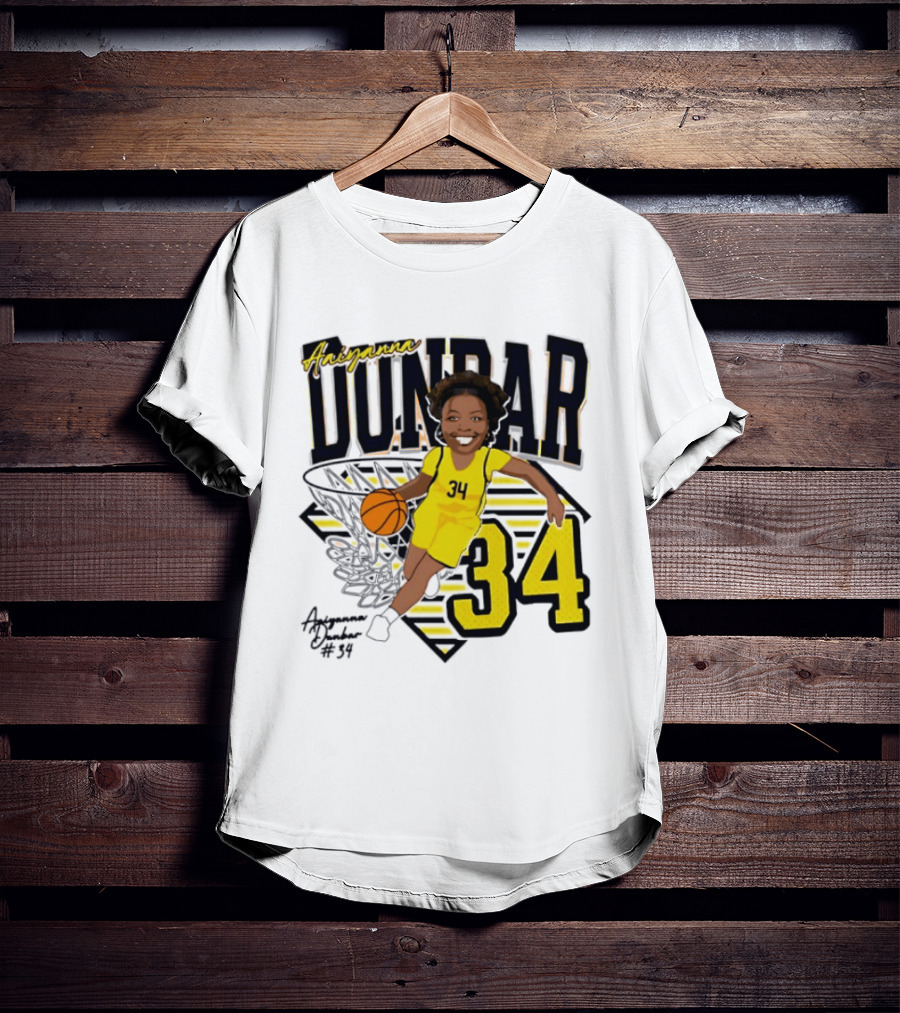 Aaiyanna Dunbar Basketball 34 Michigan Wolverines T-Shirt