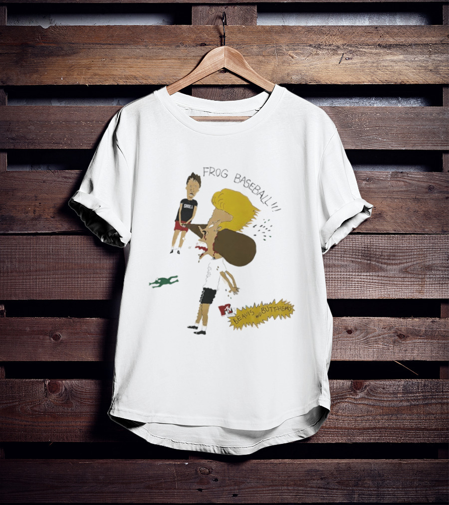 Beavis And Butt Head Frog Baseball T-Shirt