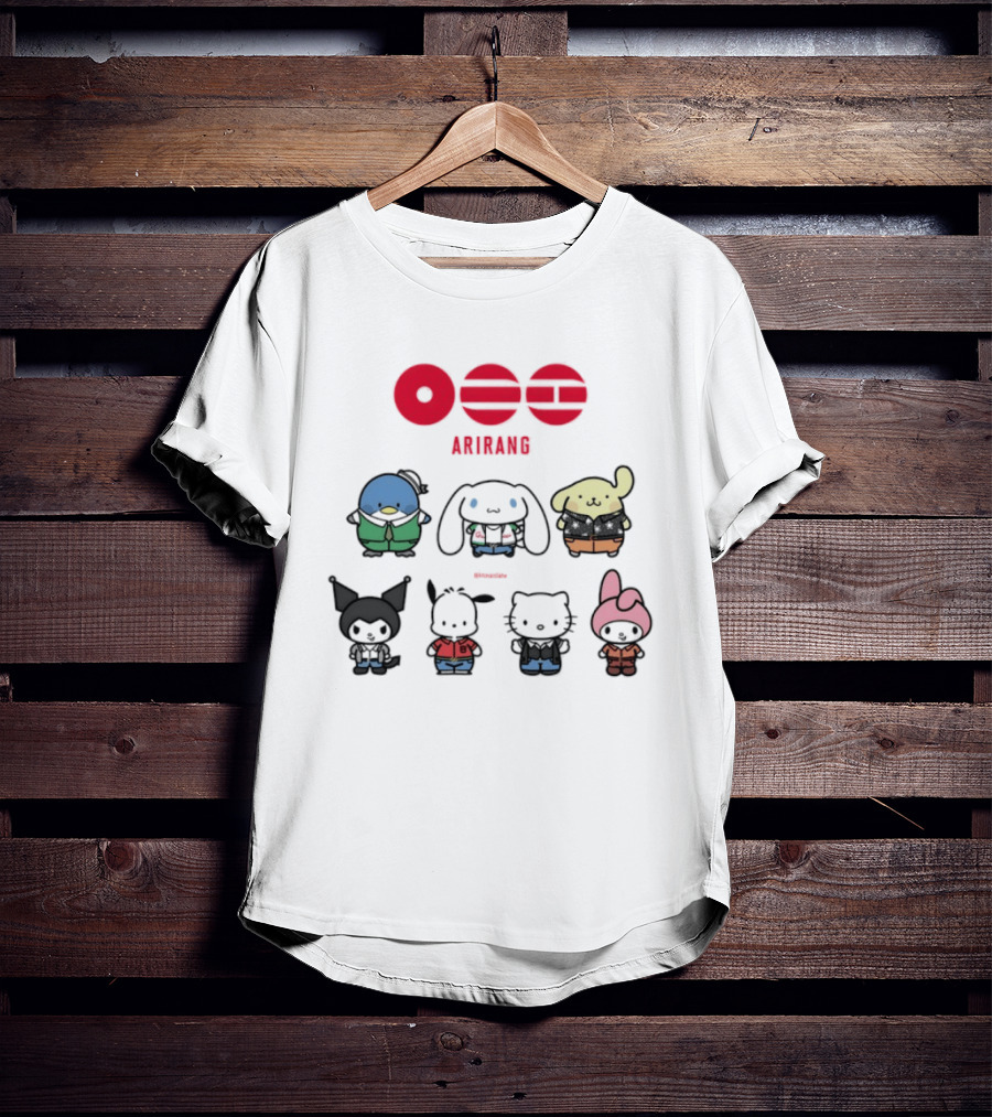 BTS Sanrio Collaboration Arirang Characters Collection Cute Cartoons T-Shirt