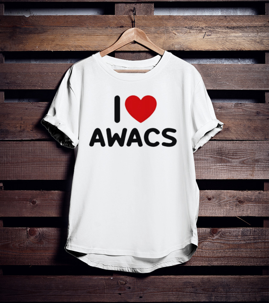 I Love AWACS Heart Symbol Enthusiast Recognition T-Shirt