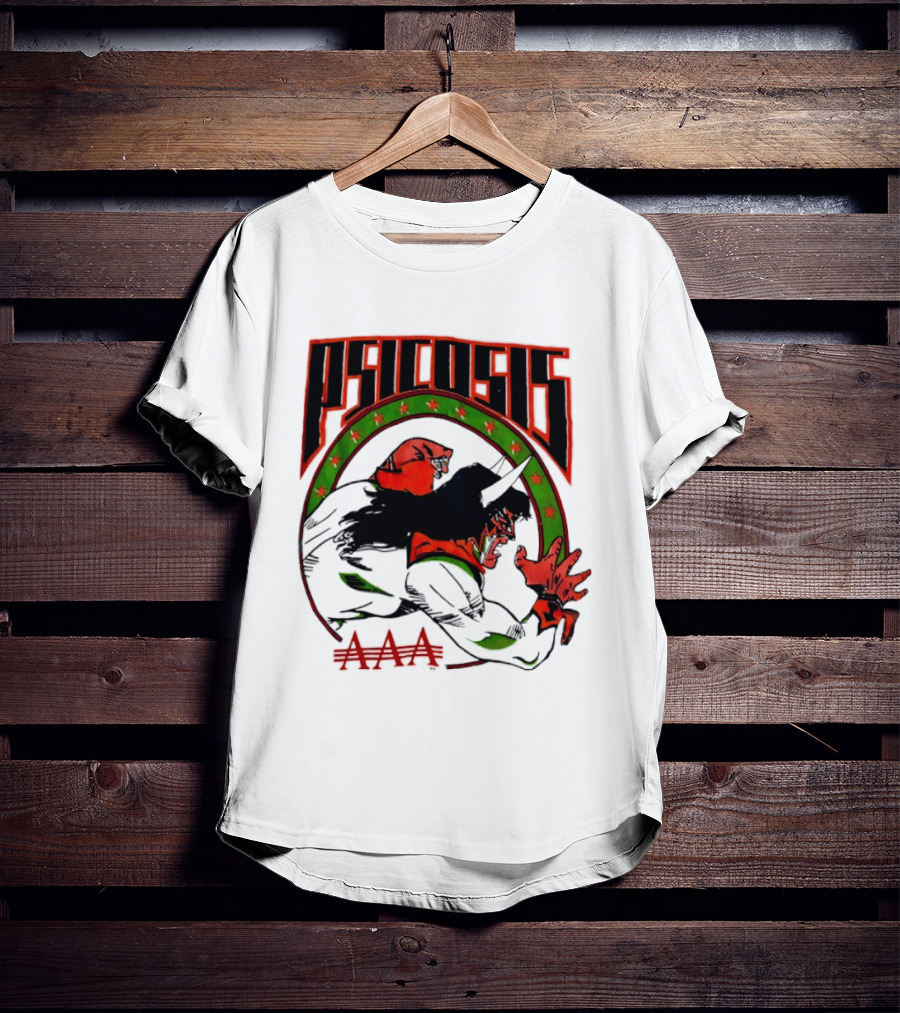 Psicosis AAA Wrestling Promotion Luchador Mask Art Comic T-Shirt