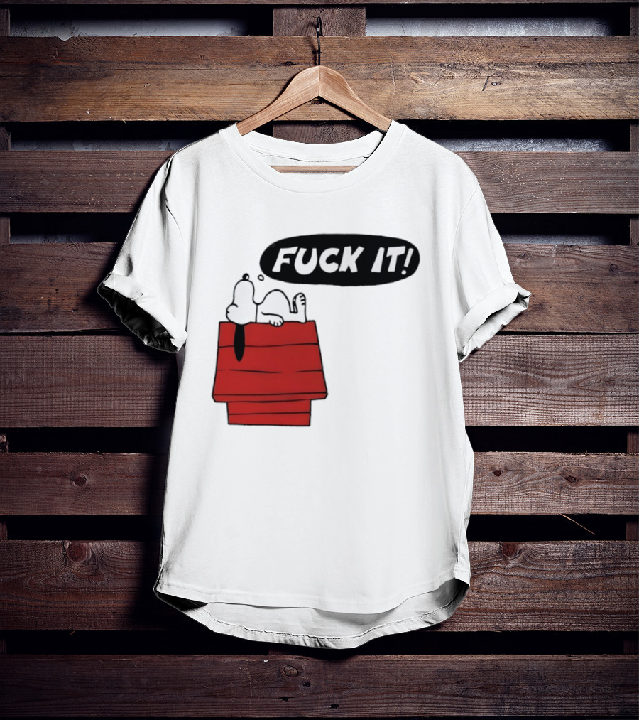 Snoopy Fuck It Relaxing On Doghouse Peanuts Humor T-Shirt