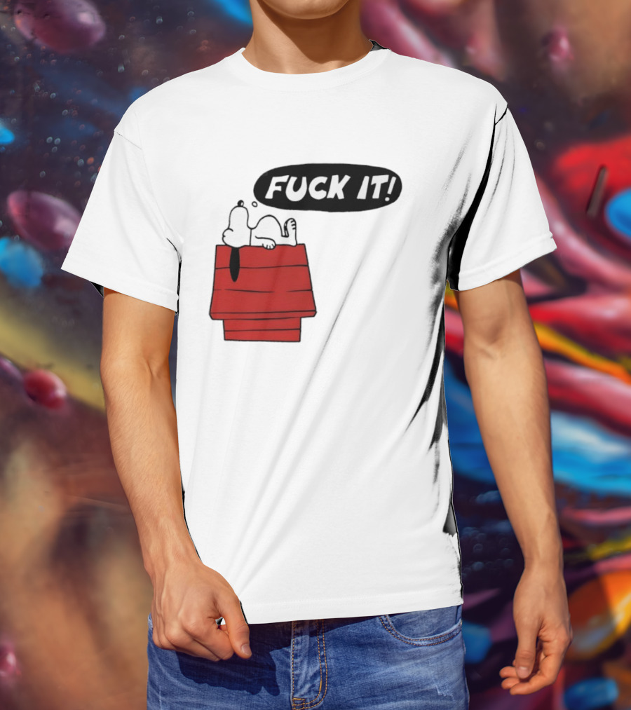 Snoopy Fuck It Relaxing On Doghouse Peanuts Humor T-Shirt